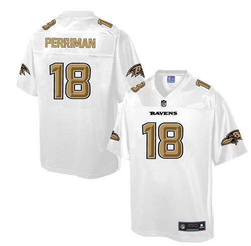 Men's Game Breshad Perriman Nike Jersey White - #18 Pro Line Fashion NFL Baltimore Ravens